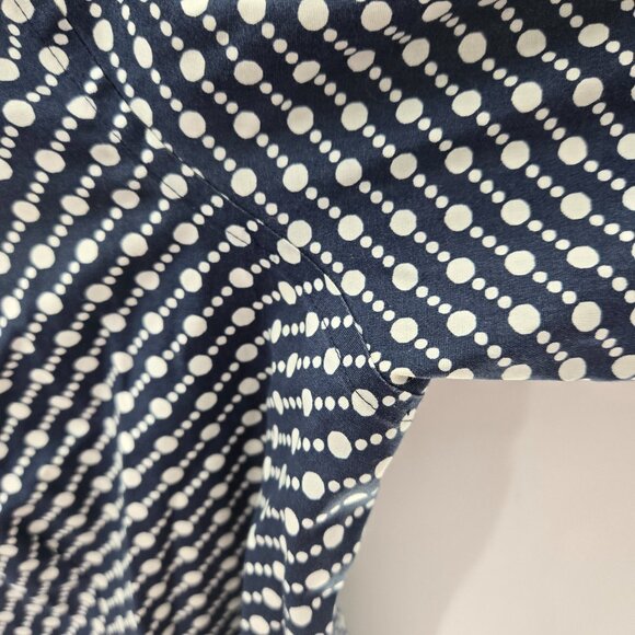 Talbots Petites Navy White Polka Dots Cotton Button Down Shirt Size 14P - Picture 9 of 11
